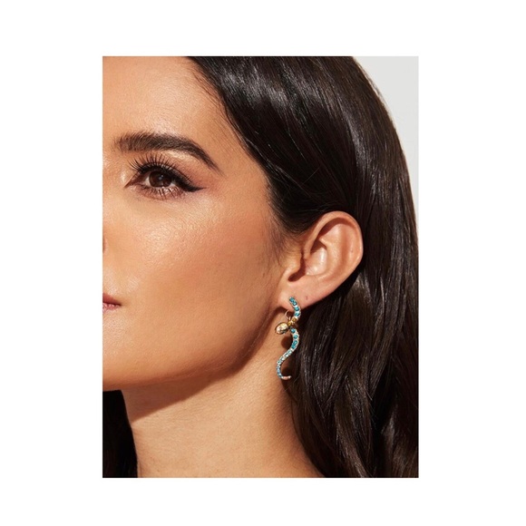 2/$20! Gold/Colored Crystal Snake Earring Jackets - Picture 5 of 9